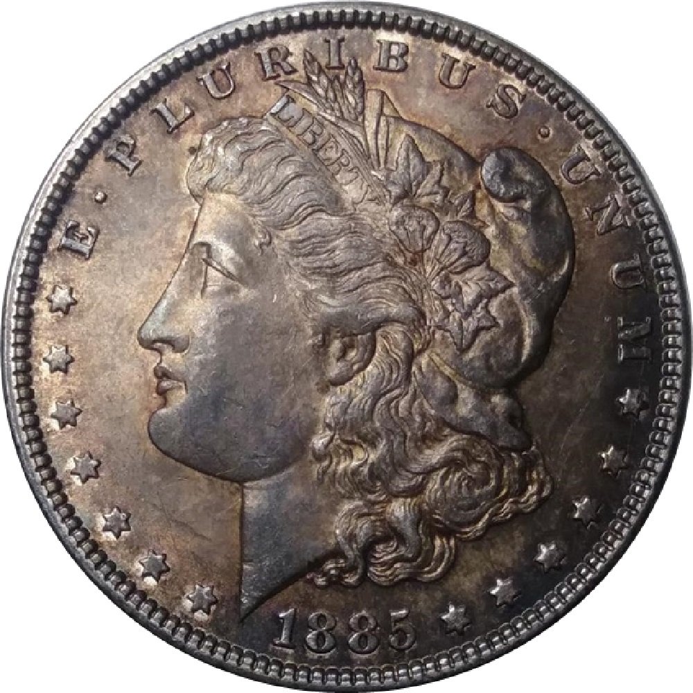 1885-Toned-Morgan-Silver-Dollar
